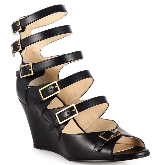 Chloe Shoes - CHLOÈ | ARCE LEATHER STRAPPY OPEN TOE WEDGE SANDAL